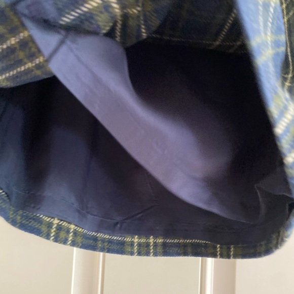 Vintage 90s GAP Mini Skirt Wrap Tie Front Wool Plaid Blue Green Fairy Whimsigoth - Picture 5 of 8